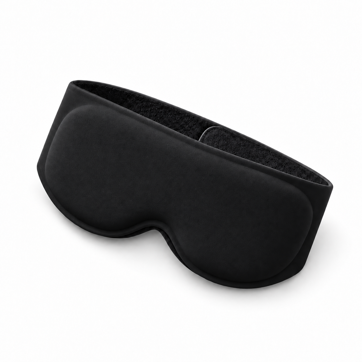 Black DreamCalm weighted sleep mask on a white background