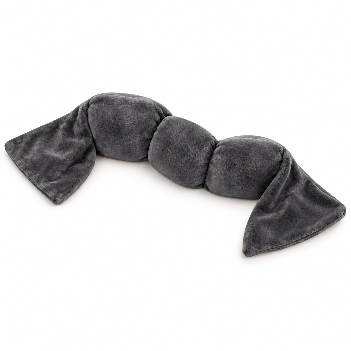 Charcoal DreamDrape segmented weighted eye pillow on white